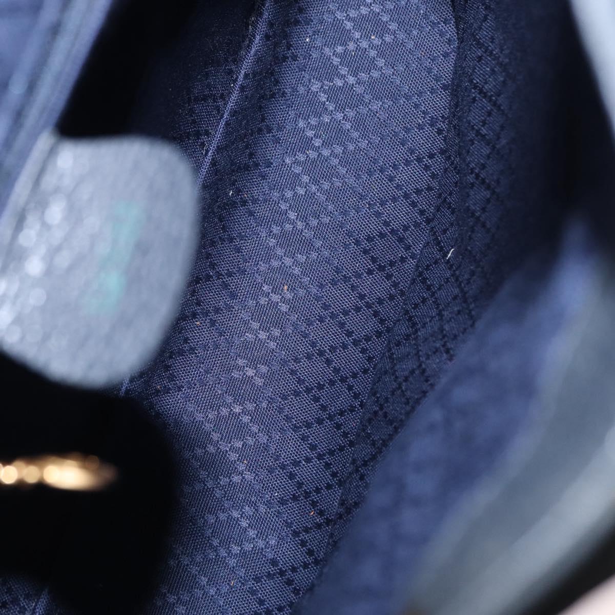 GUCCI Bamboo Backpack Suede Navy Gold 003 2058 0016 Auth 152850