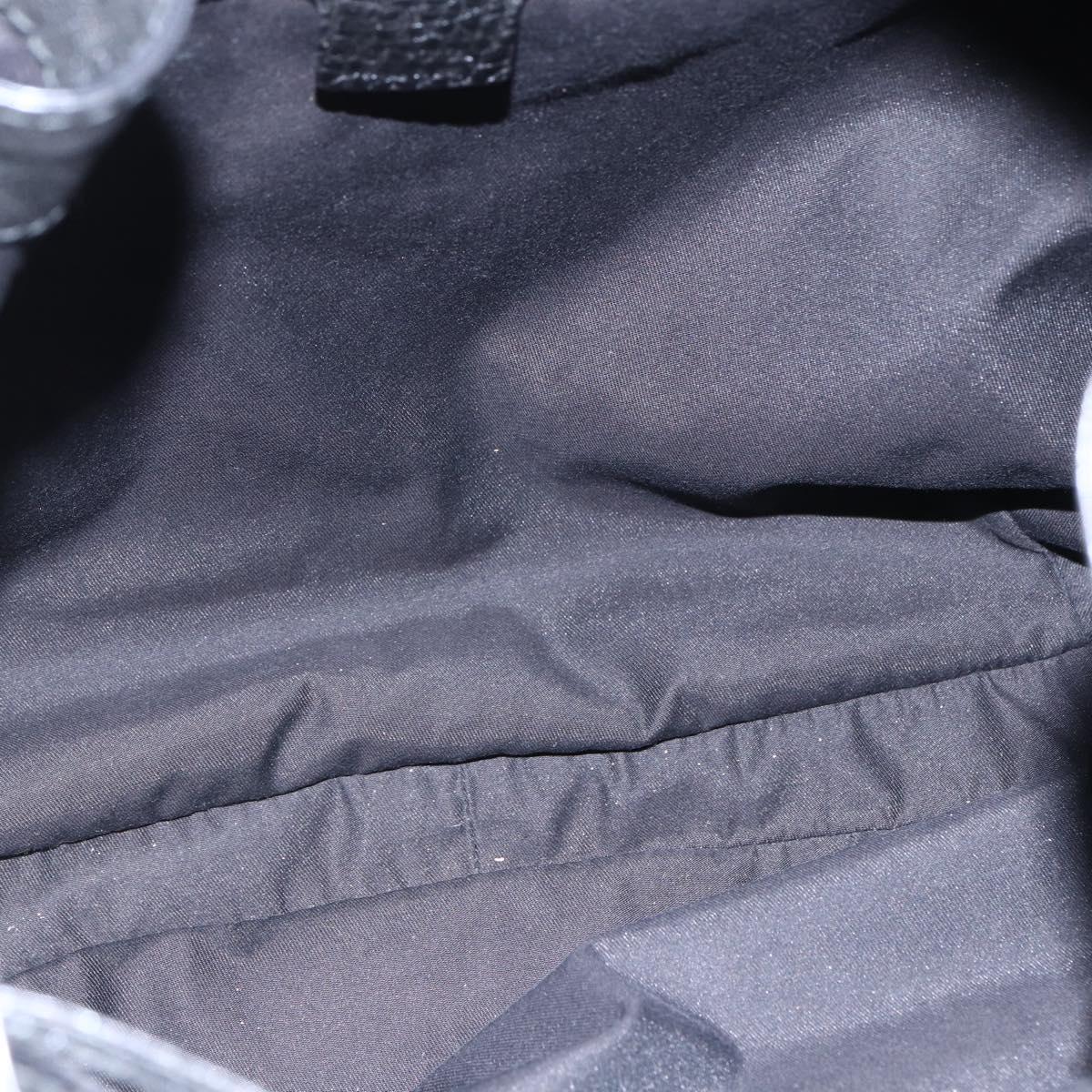 GUCCI Interlocking Shoulder Bag Leather Black Gold 223951 Auth 152851