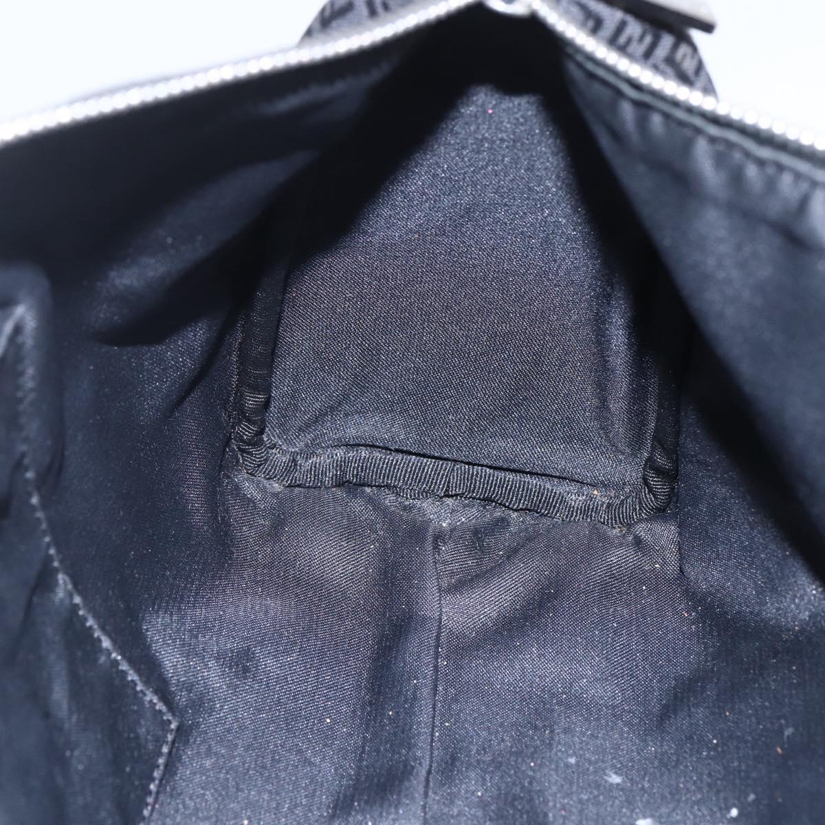 FENDI Zucchino Canvas Hand Bag Black Silver Auth 152852