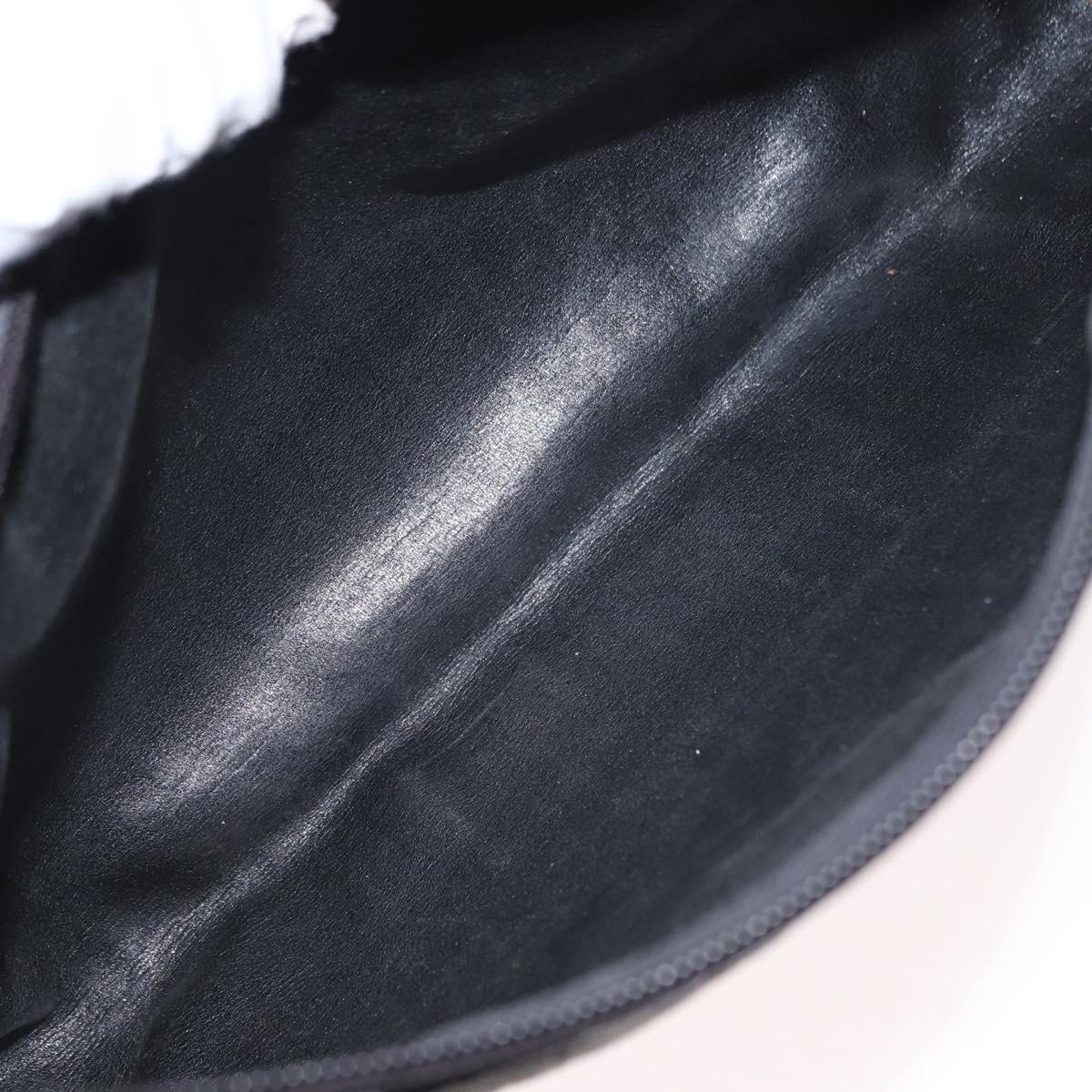 Christian Dior Trotter Canvas Shoulder Bag Black Silver Auth 152860