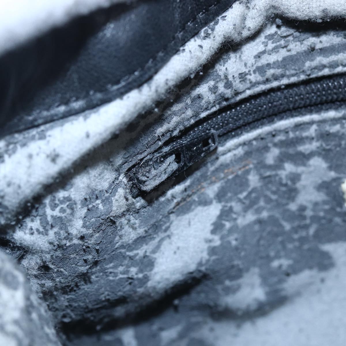 LOEWE Anagram Shoulder Bag Leather Black Silver Auth 152861