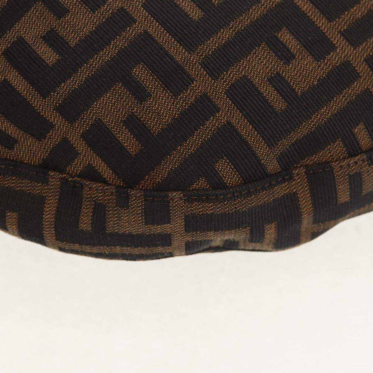FENDI Zucca Canvas Mamma Baguette Shoulder Bag Black Brown Auth 152862V