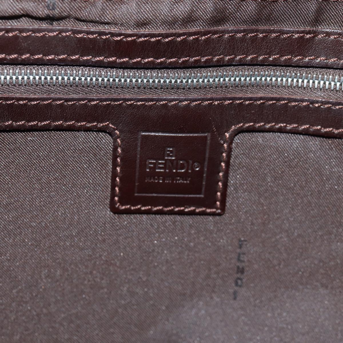FENDI Zucca Canvas Mamma Baguette Shoulder Bag Black Brown Auth 152862V
