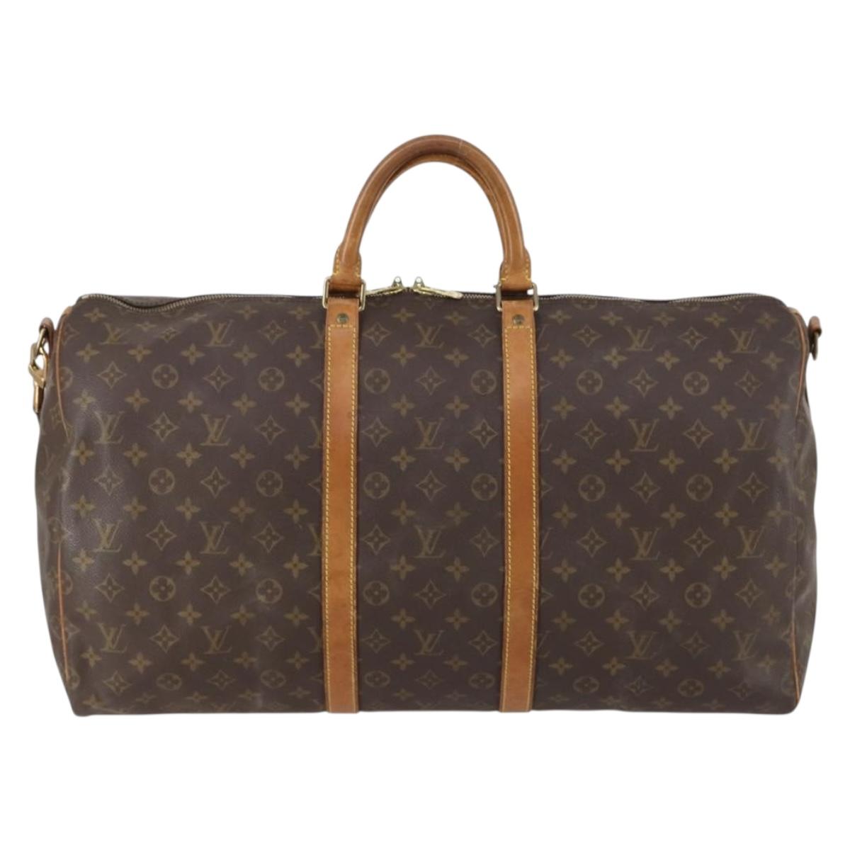 LOUIS VUITTON Monogram Keepall Bandouliere 55 Boston Bag M41414 LV Auth 152867