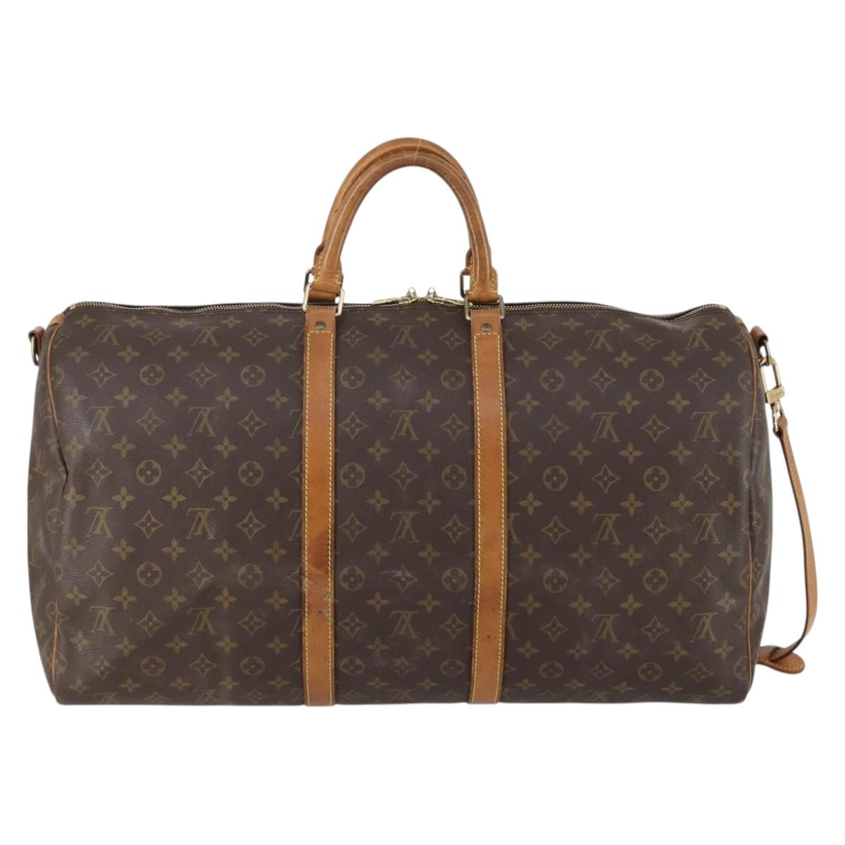 LOUIS VUITTON Monogram Keepall Bandouliere 55 Boston Bag M41414 LV Auth 152867