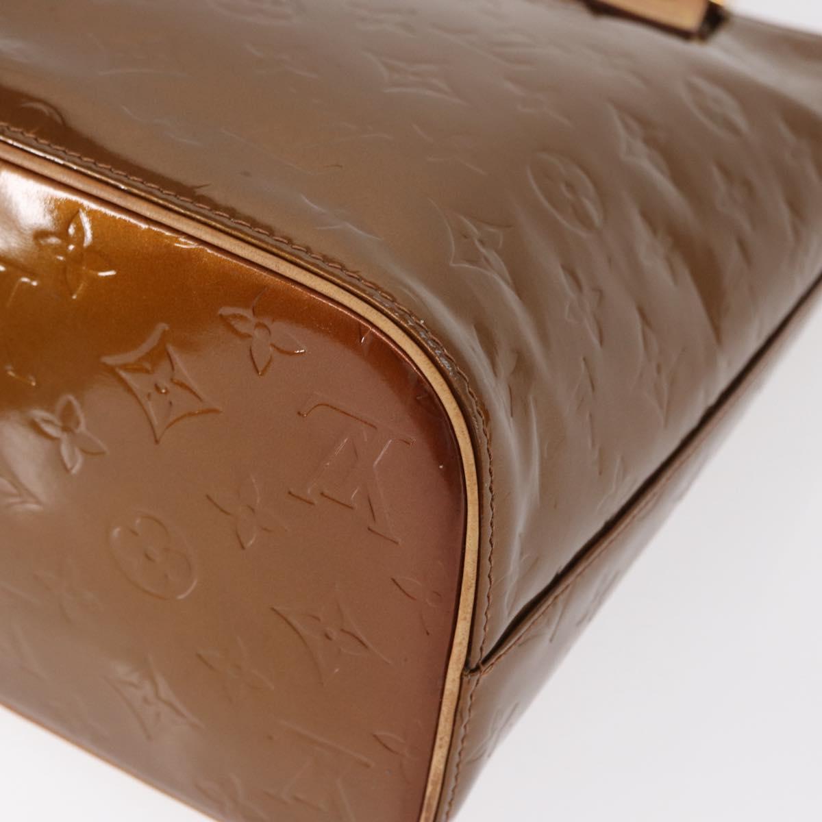 LOUIS VUITTON Monogram Vernis Houston Hand Bag Bronze M91122 LV Auth 152873