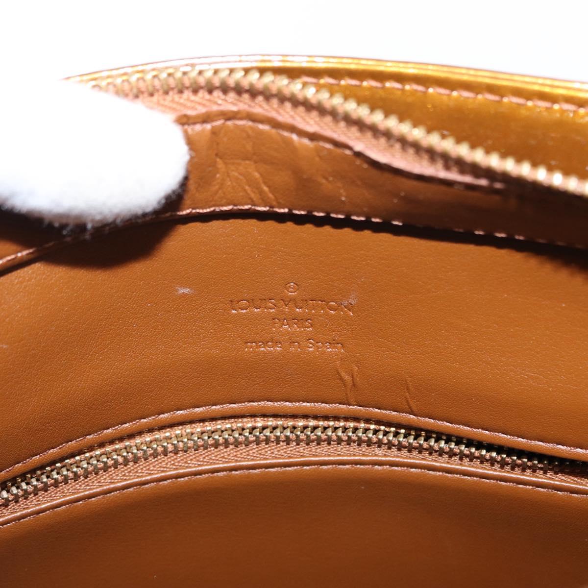 LOUIS VUITTON Monogram Vernis Houston Hand Bag Bronze M91122 LV Auth 152873