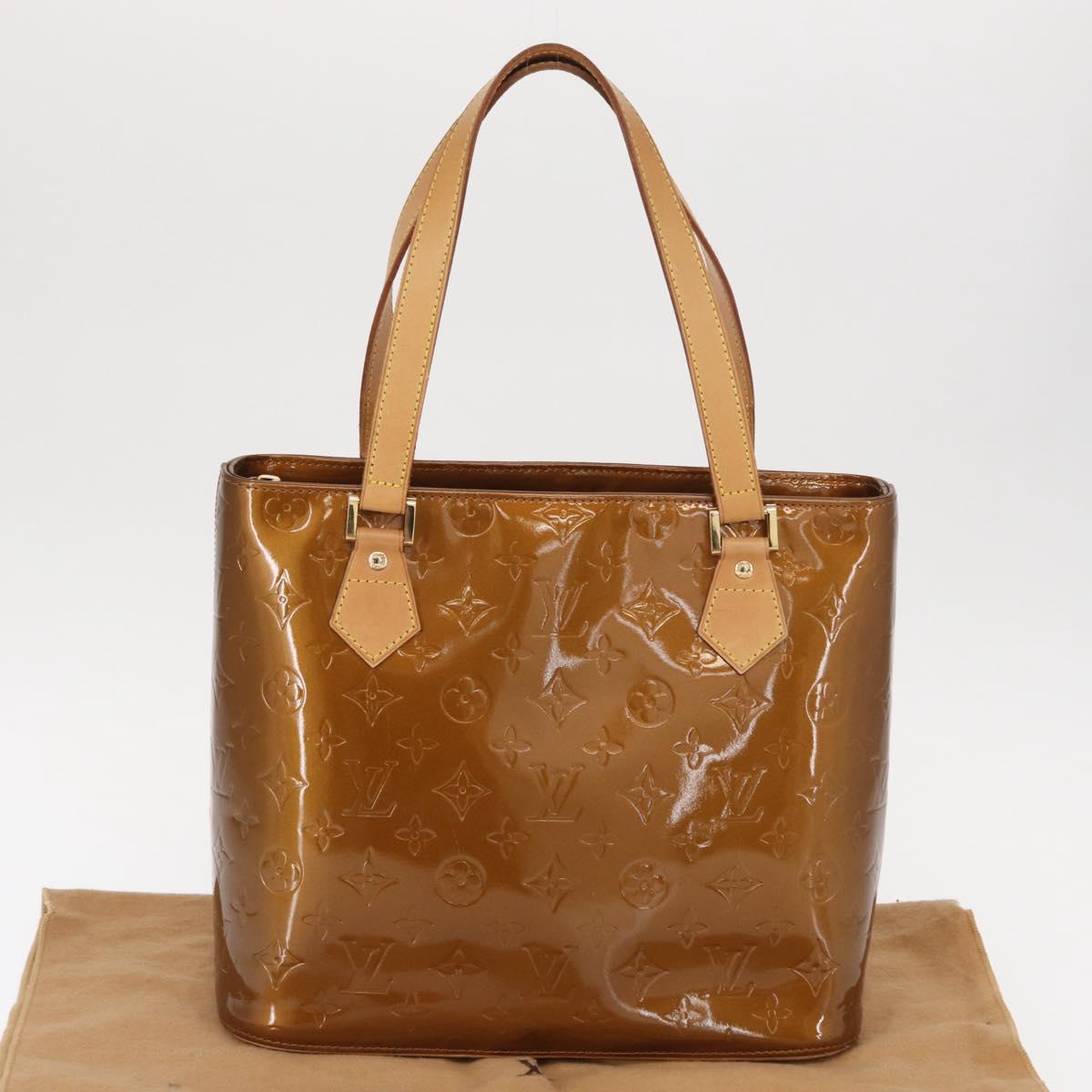 LOUIS VUITTON Monogram Vernis Houston Hand Bag Bronze M91122 LV Auth 152873