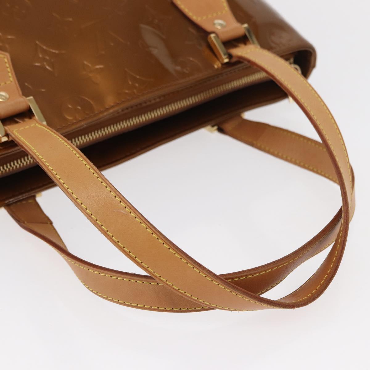 LOUIS VUITTON Monogram Vernis Houston Hand Bag Bronze M91122 LV Auth 152873