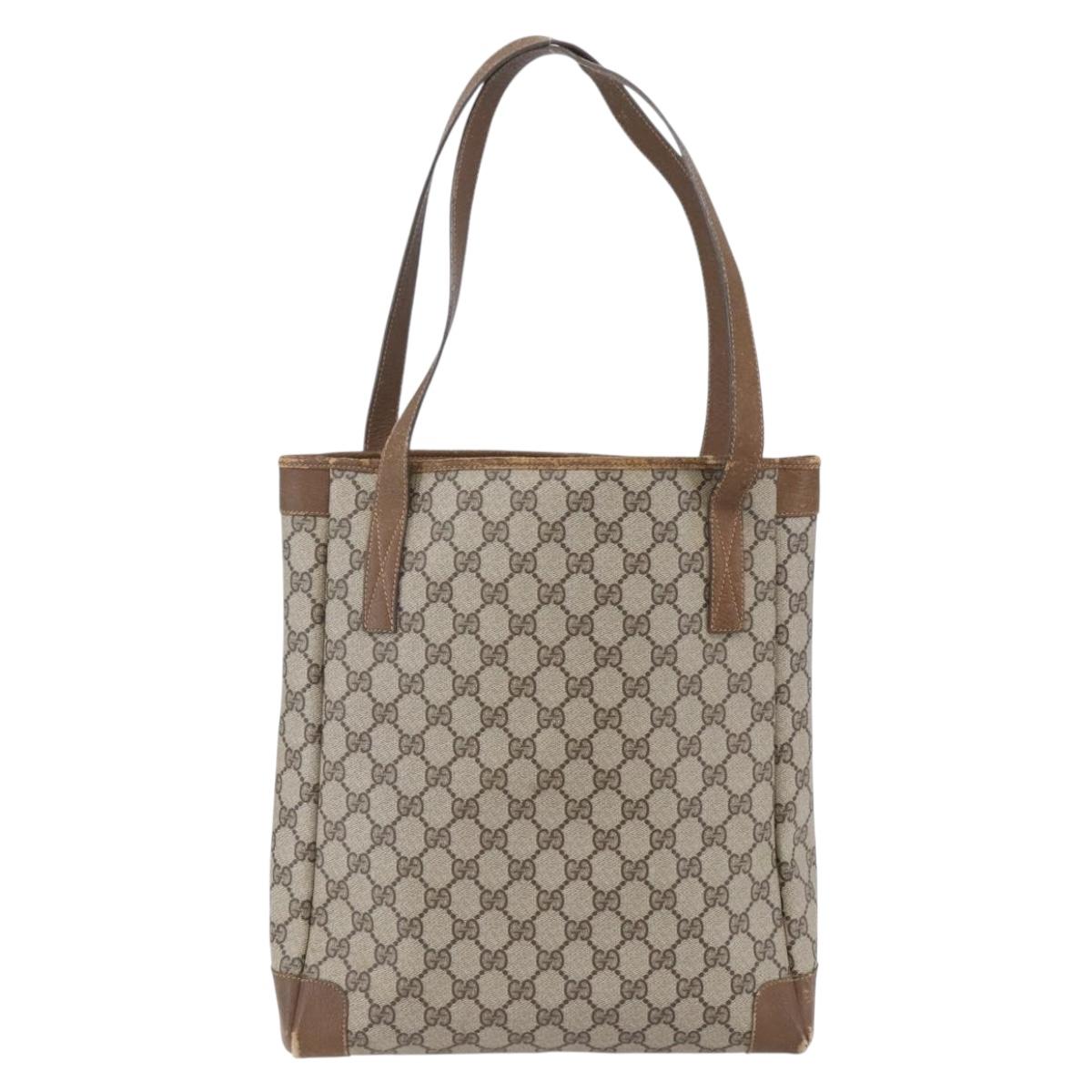 GUCCI GG Supreme Tote Bag PVC Beige Gold 002 115 0035 Auth 152877