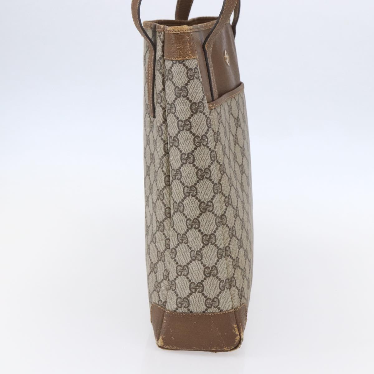 GUCCI GG Supreme Tote Bag PVC Beige Gold 002 115 0035 Auth 152877