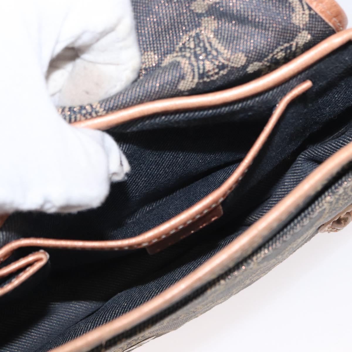 CELINE Paris Macadam Canvas Shoulder Bag Denim Blue Auth 152878