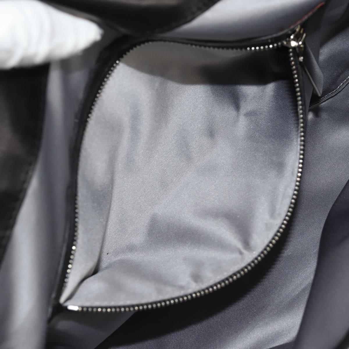 VALENTINO Hand Bag Leather Black Silver Auth 152881A