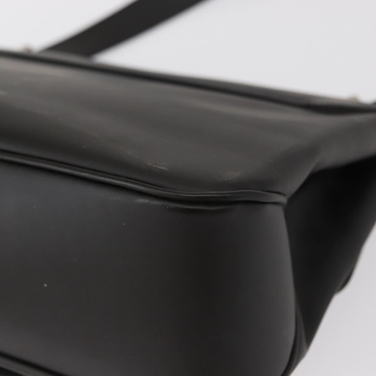 Salvatore Ferragamo Vala Shoulder Bag Leather Black Silver Auth 152882