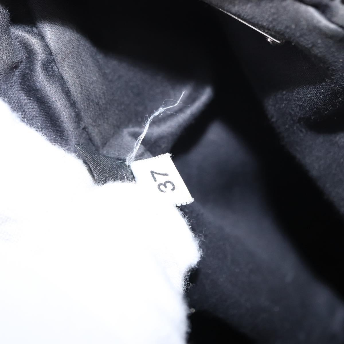 Miu Miu Matelasse Chain Shoulder Shoulder Bag Leather Black Silver Auth 152885