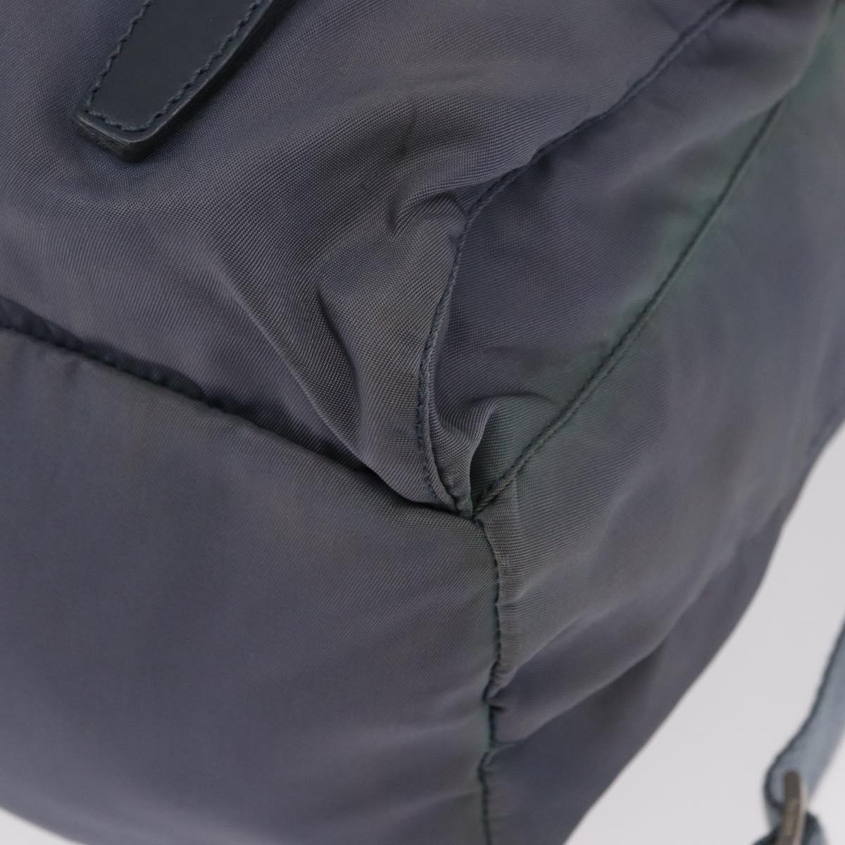 PRADA Backpack Nylon Blue Silver Auth 152888