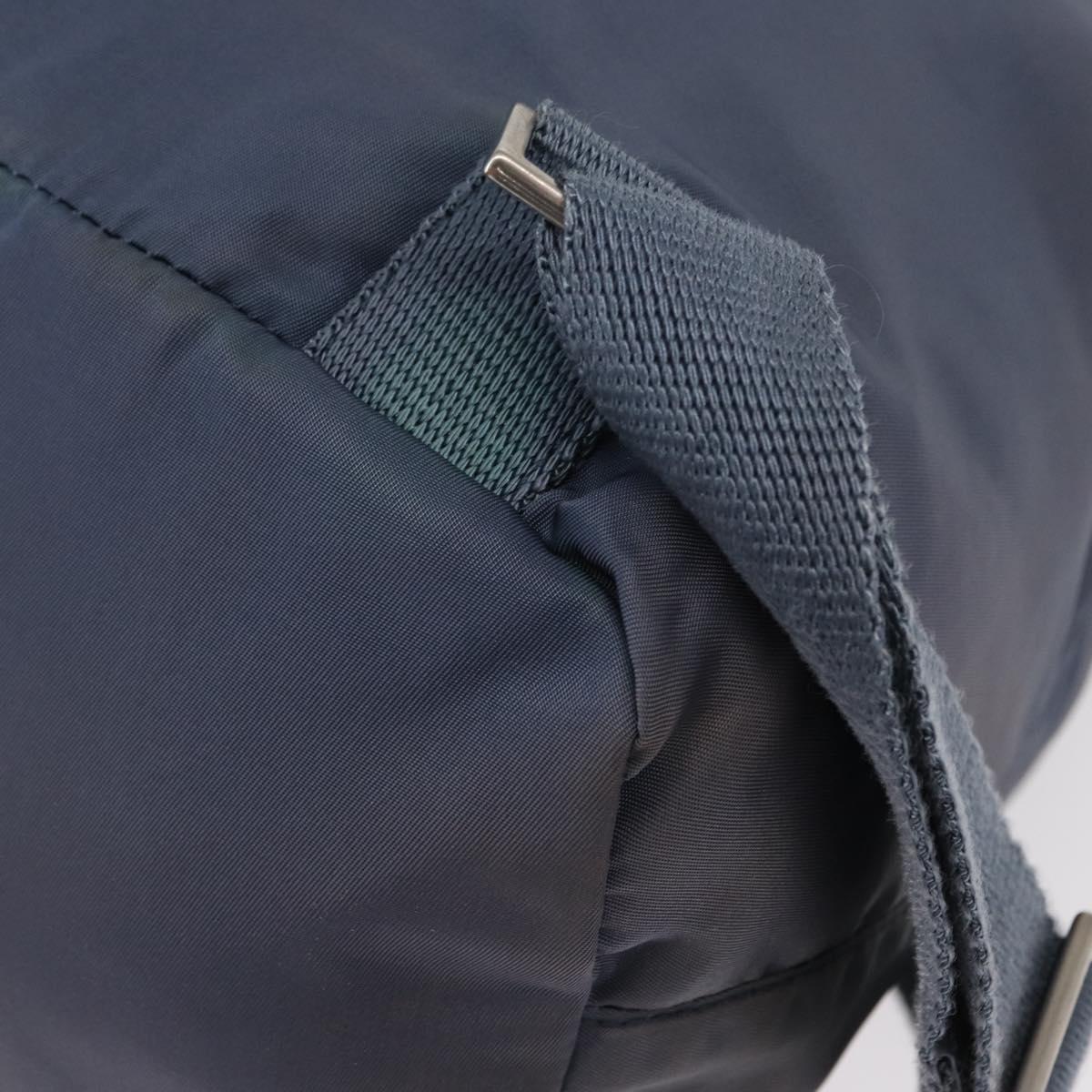 PRADA Backpack Nylon Blue Silver Auth 152888