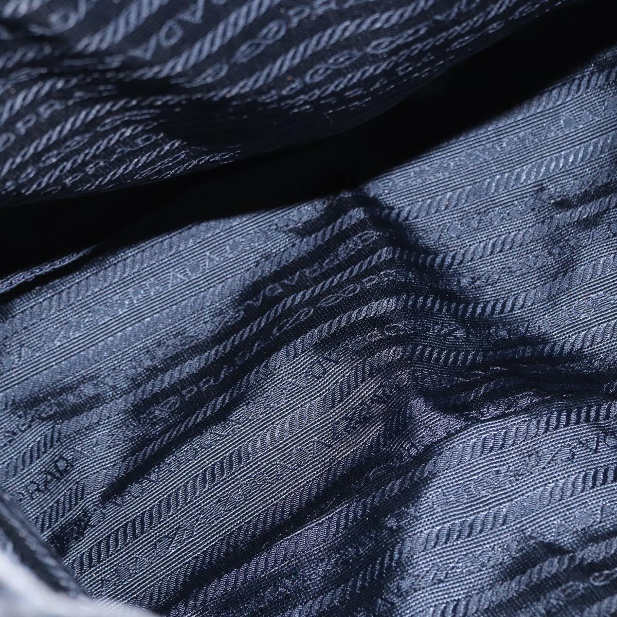 PRADA Backpack Nylon Blue Silver Auth 152888