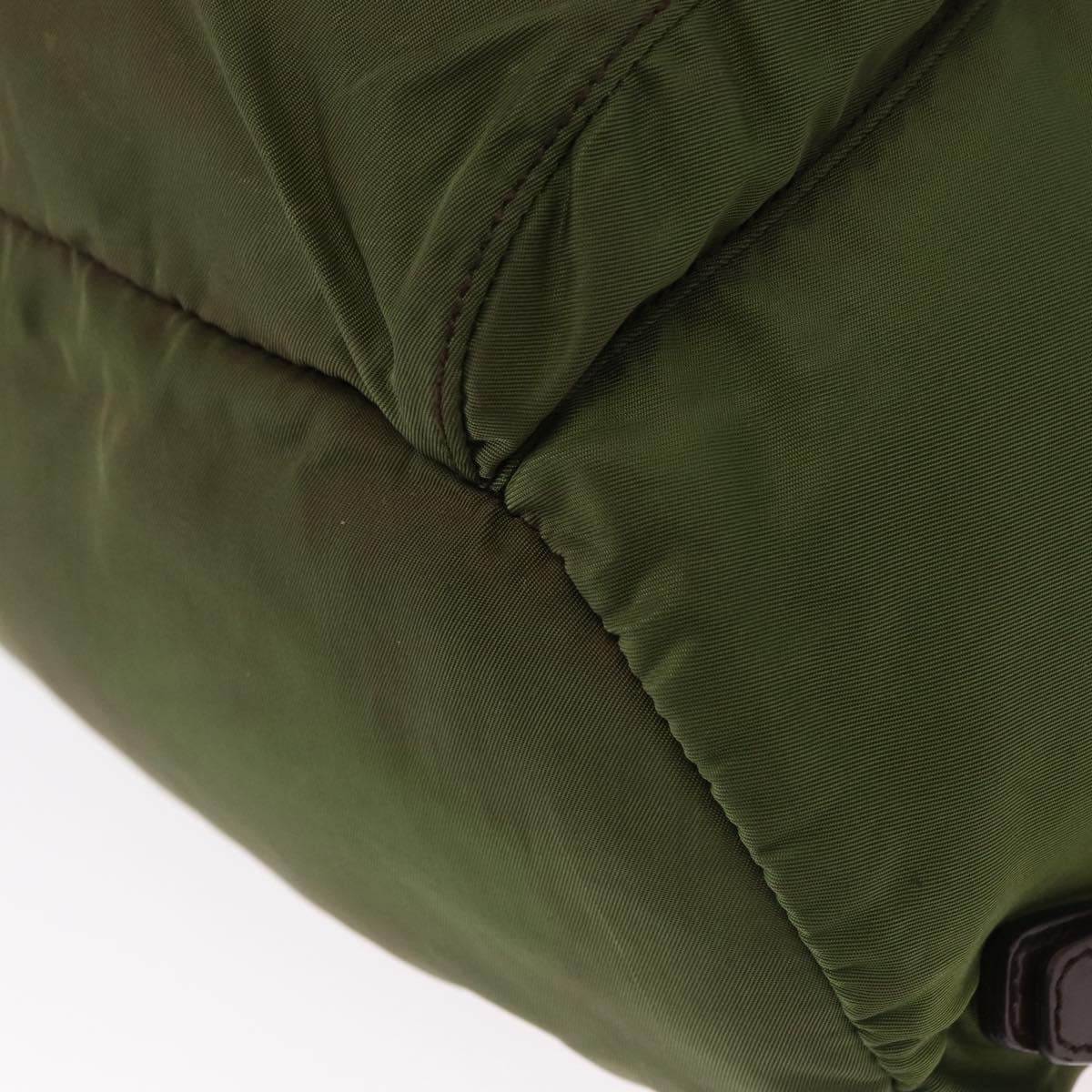 PRADA Backpack Nylon Khaki Silver Auth 152889