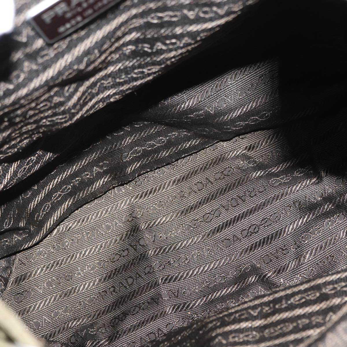 PRADA Backpack Nylon Khaki Silver Auth 152889