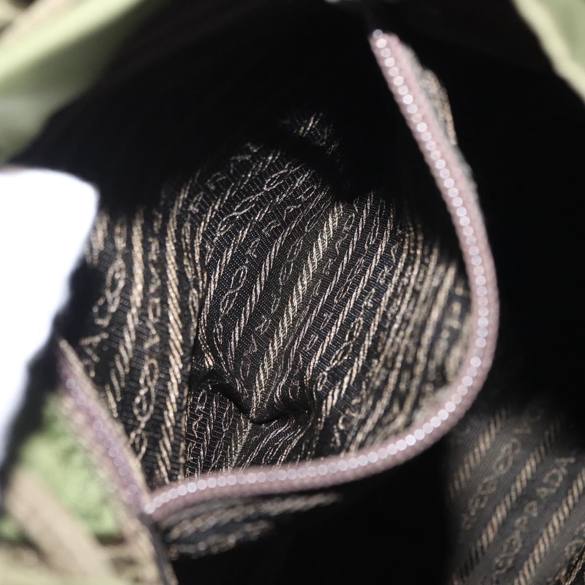 PRADA Backpack Nylon Khaki Silver Auth 152889