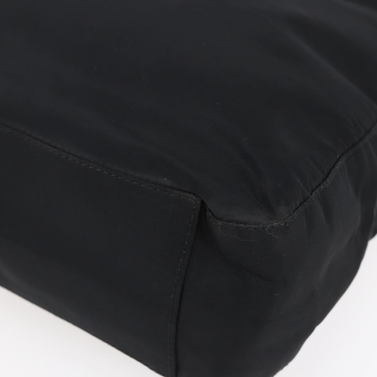 PRADA Shoulder Bag Nylon Plastic Black Silver Auth 152891