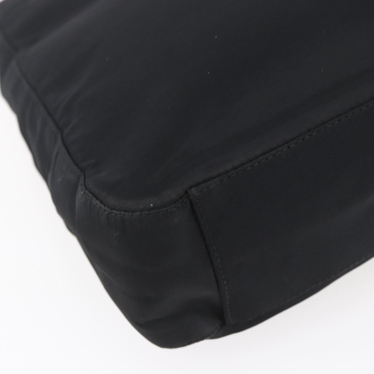 PRADA Shoulder Bag Nylon Plastic Black Silver Auth 152891