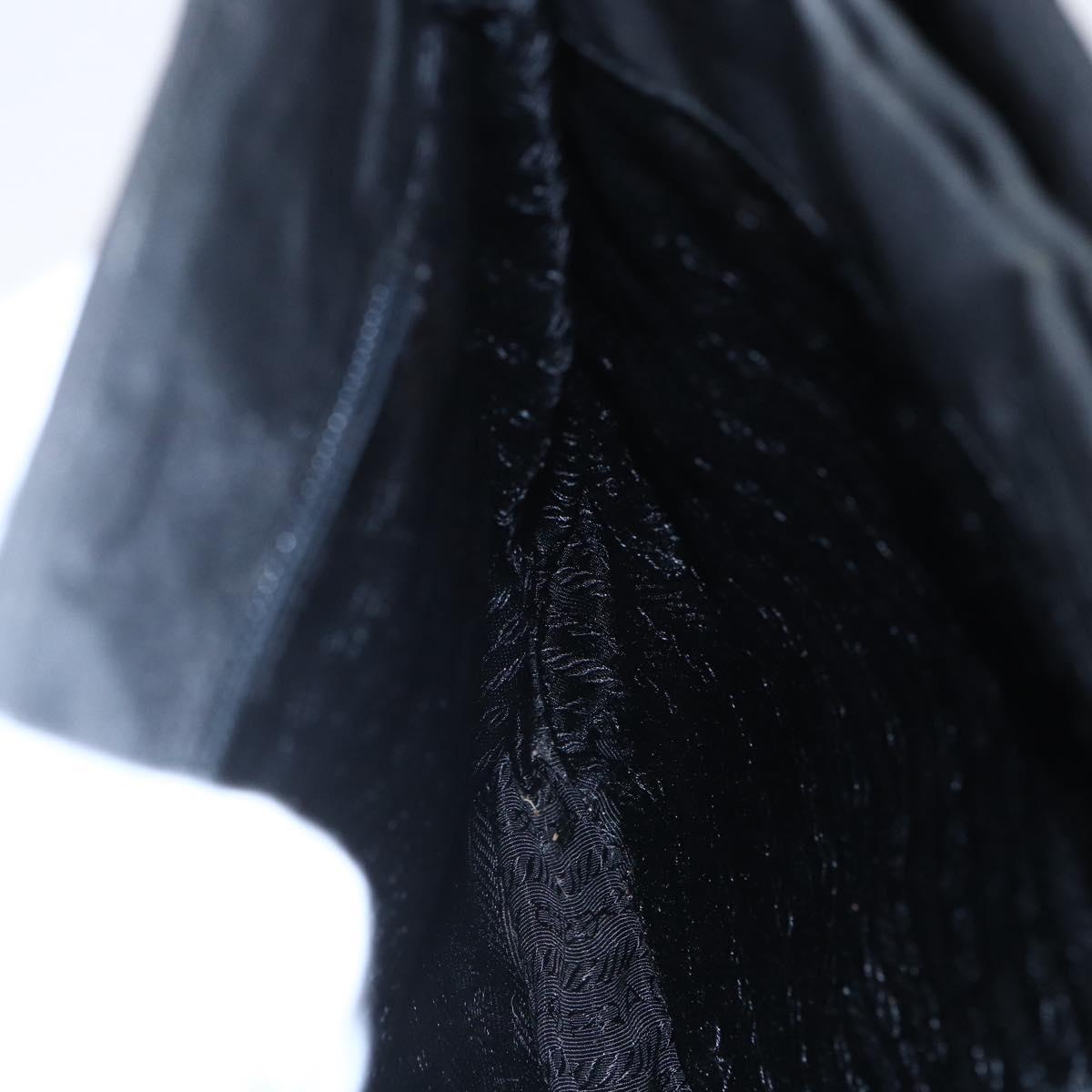 PRADA Shoulder Bag Nylon Plastic Black Silver Auth 152891