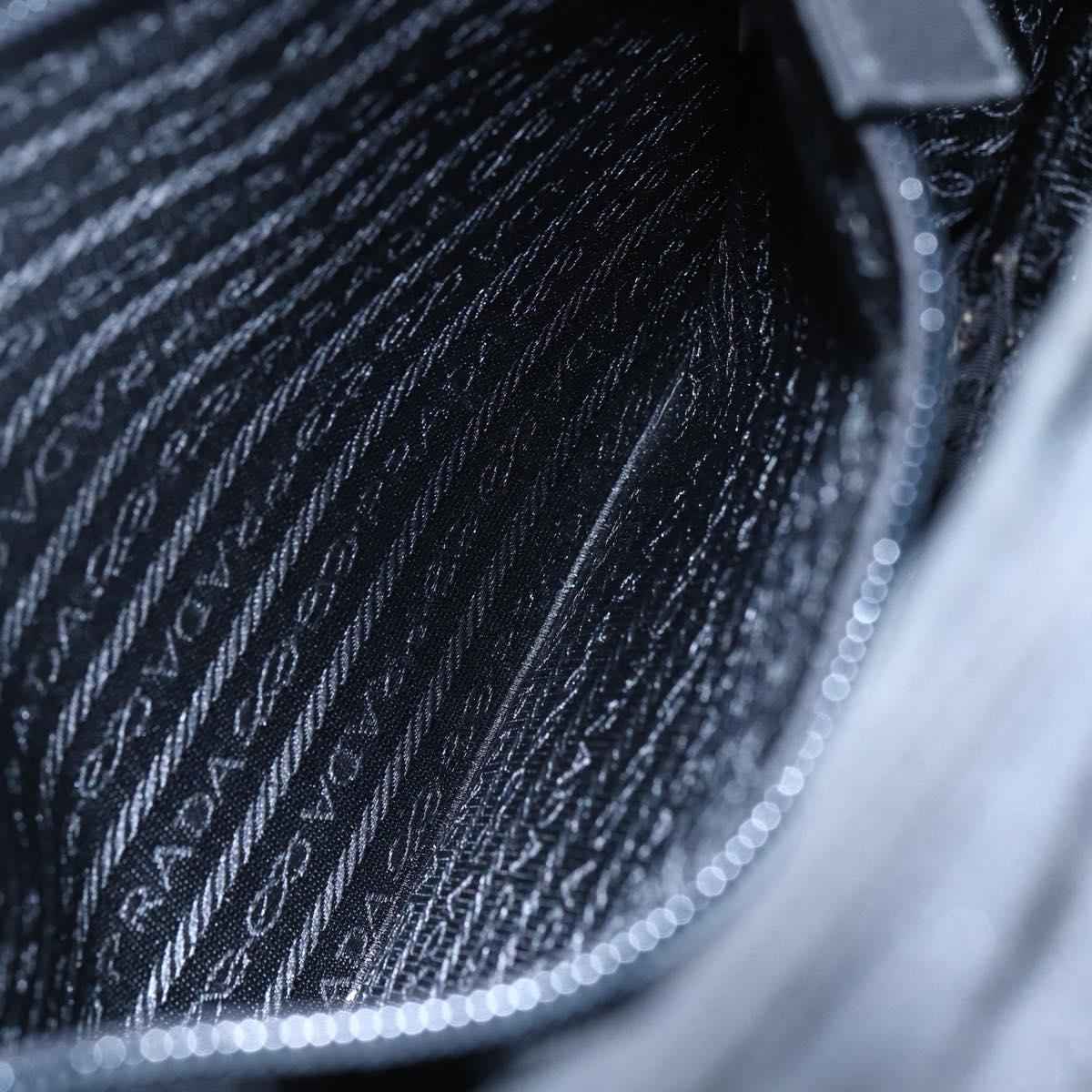 PRADA Shoulder Bag Nylon Plastic Black Silver Auth 152891