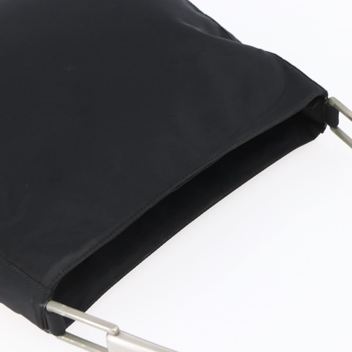 PRADA Shoulder Bag Nylon Plastic Black Silver Auth 152891