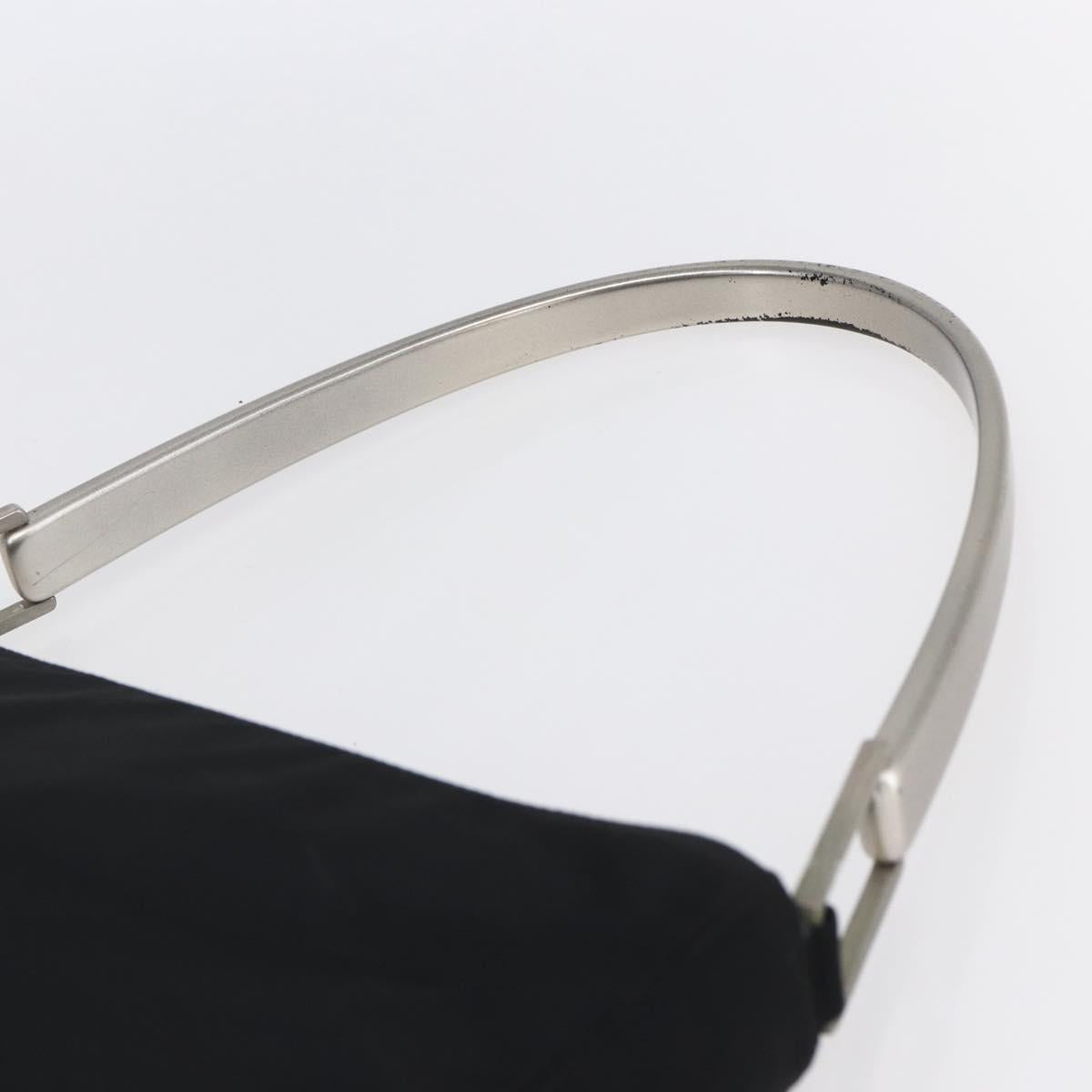 PRADA Shoulder Bag Nylon Plastic Black Silver Auth 152891