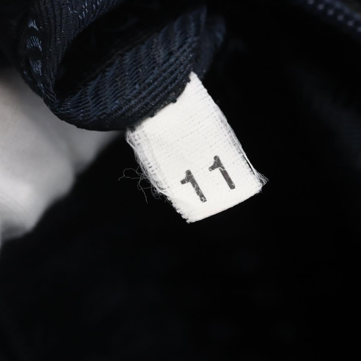 PRADA Chain Shoulder Bag Nylon Navy Gold Auth 152893