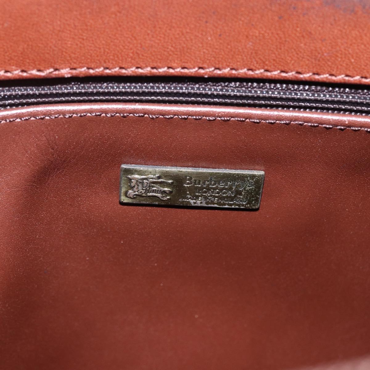 Burberrys Nova Check Tote Bag PVC Leather Green Gold Auth 152895