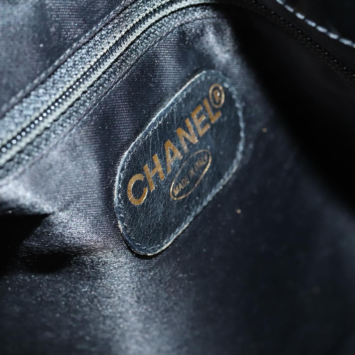 CHANEL COCO Mark Chain Shoulder Bag Patent leather Black Gold CC Auth 152898