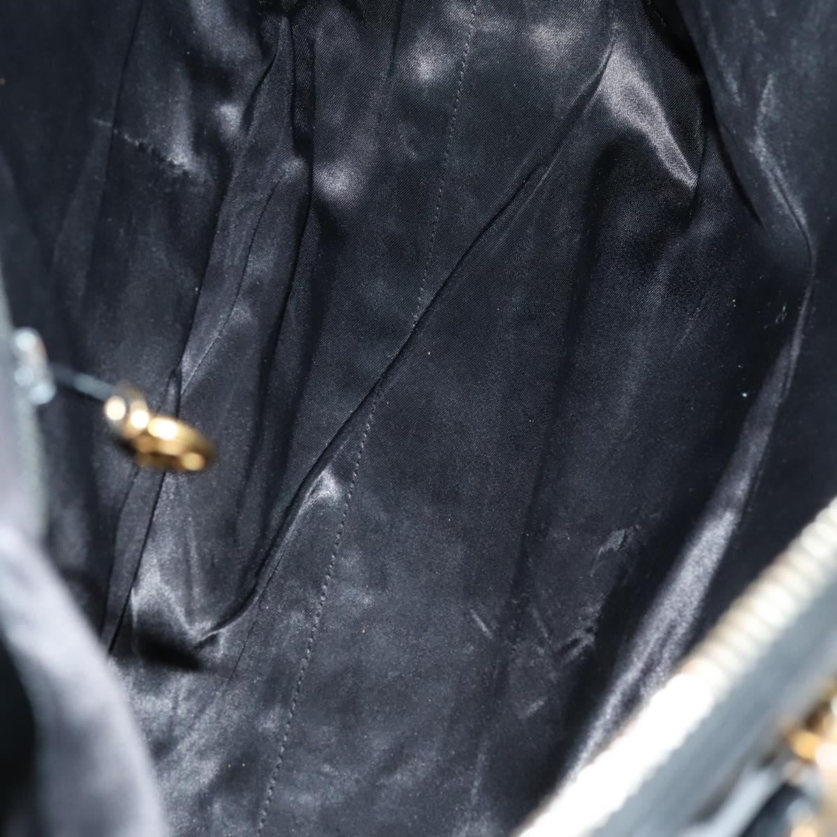 CHANEL COCO Mark Chain Shoulder Bag Patent leather Black Gold CC Auth 152898