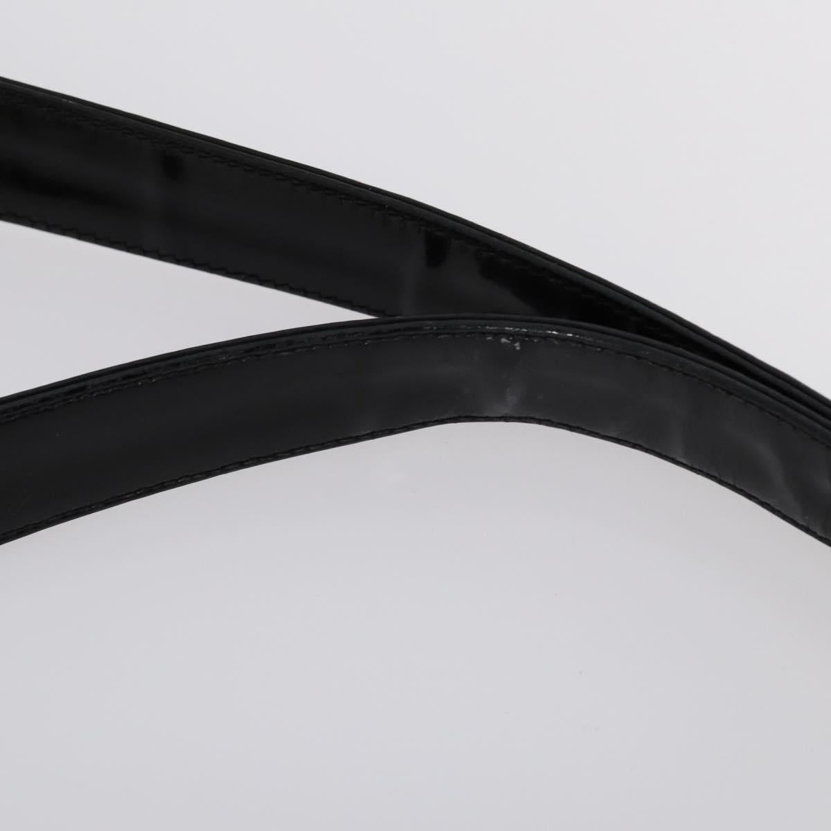 CHANEL COCO Mark Chain Shoulder Bag Patent leather Black Gold CC Auth 152898