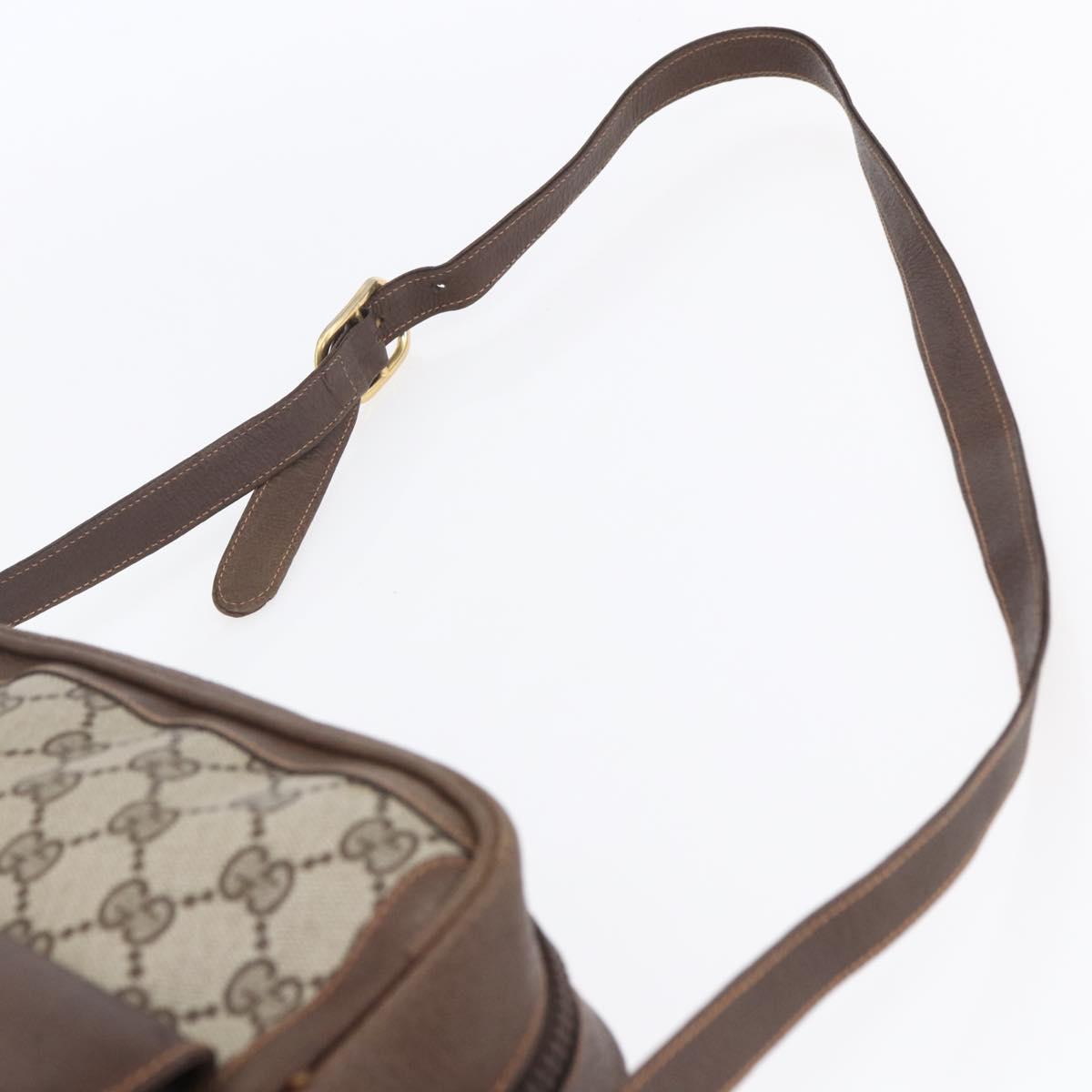 GUCCI GG Supreme Shoulder Bag PVC Beige Gold Auth 152905