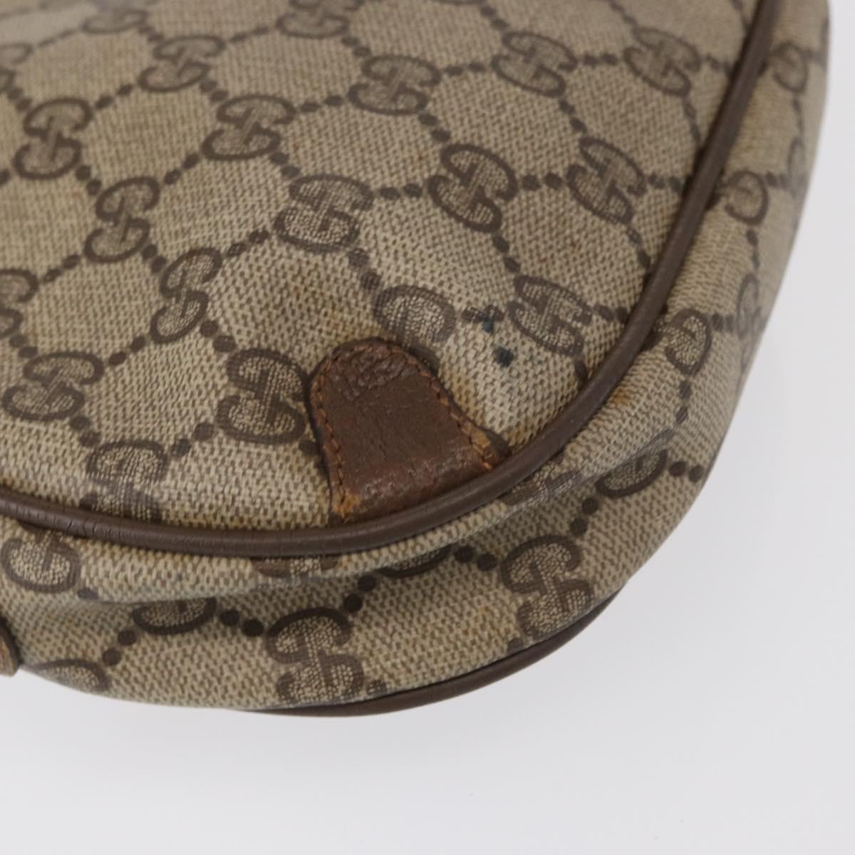 GUCCI GG Supreme Web Sherry Line Bag PVC Beige Gold 89 02 066 Auth 152906