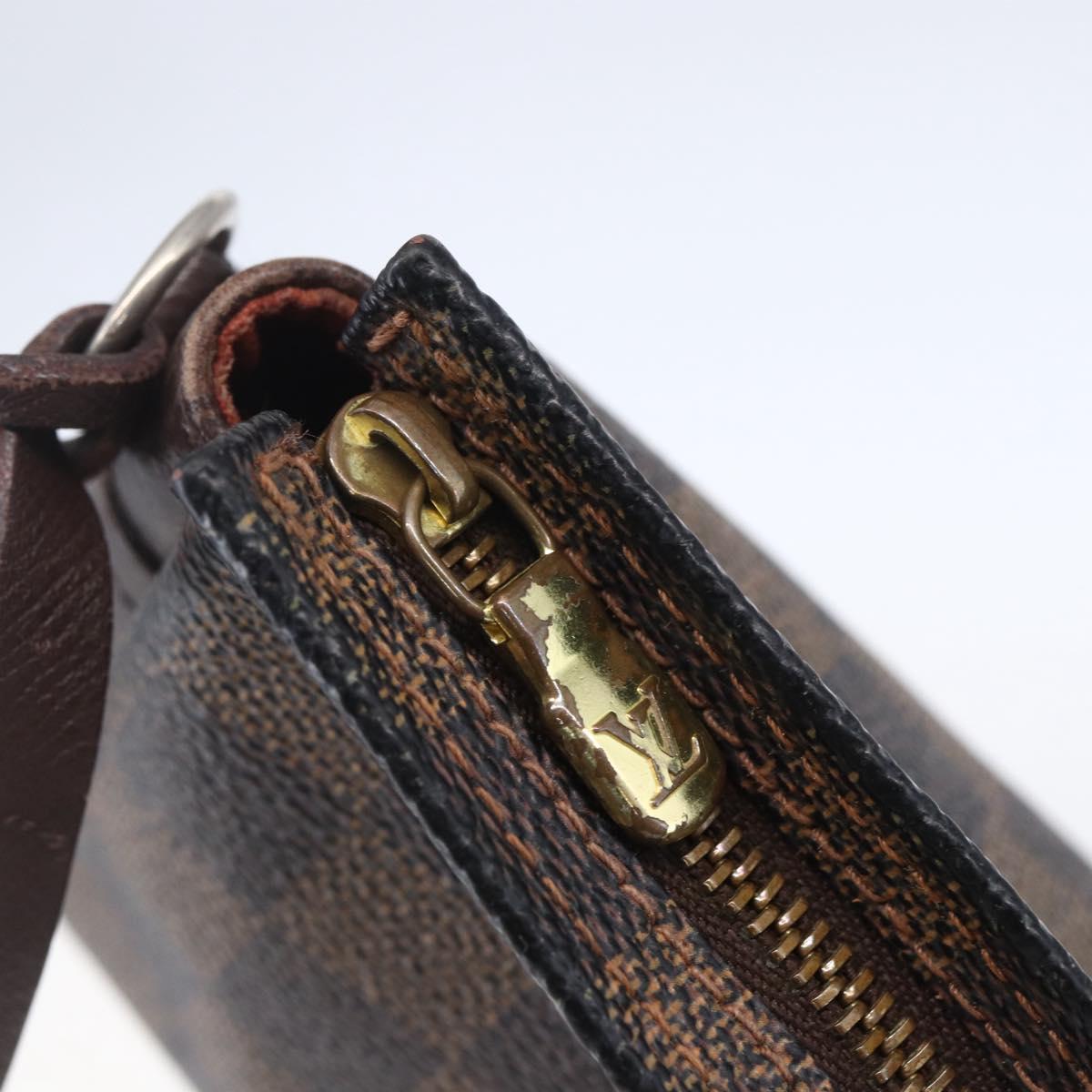 LOUIS VUITTON Damier Ebene Trousse makeup Pouch N51982 LV Auth 152914A