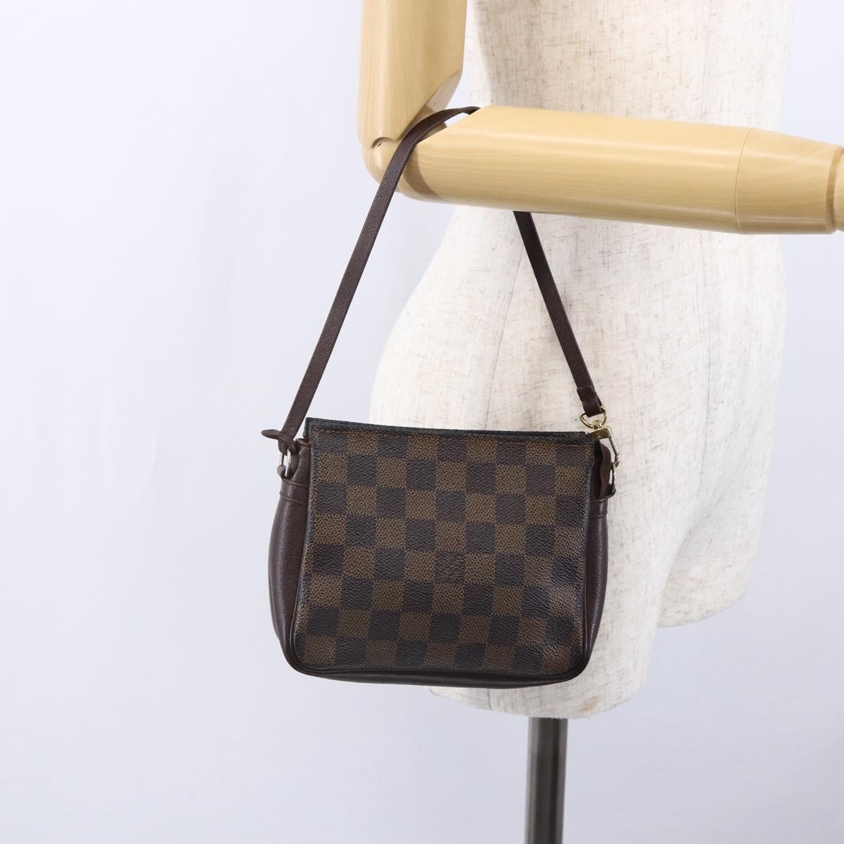 LOUIS VUITTON Damier Ebene Trousse makeup Pouch N51982 LV Auth 152914