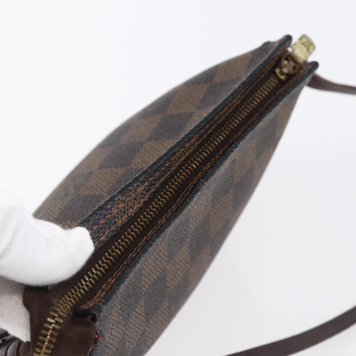 LOUIS VUITTON Damier Ebene Trousse makeup Pouch N51982 LV Auth 152914A