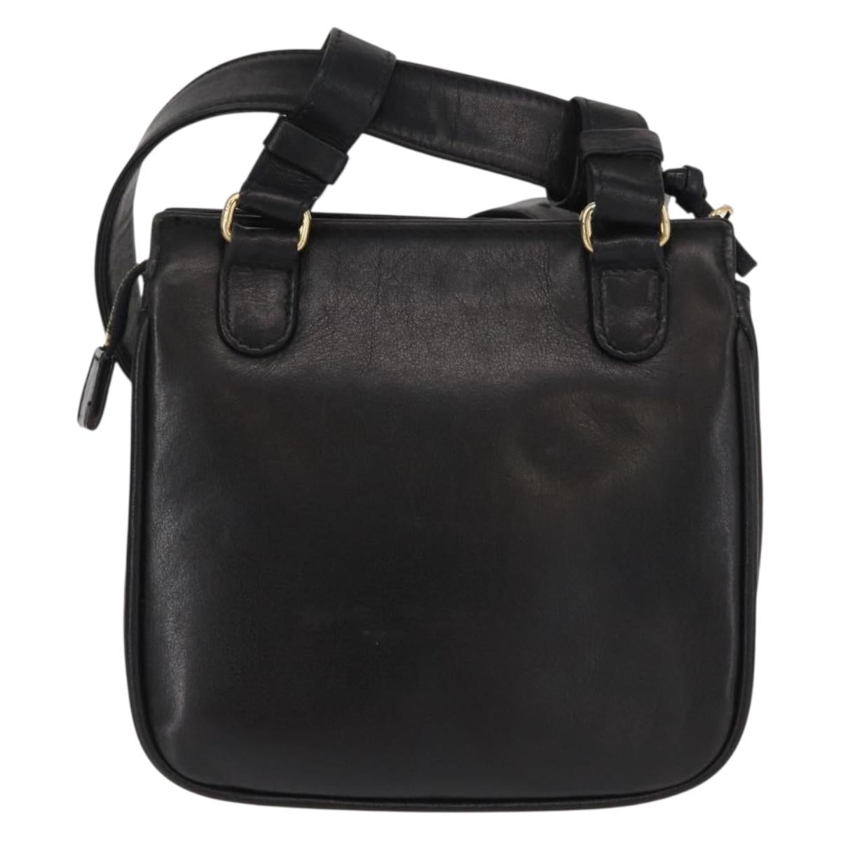 CHANEL COCO Mark Matelasse Waist Bag Leather Black Gold CC Auth 152921