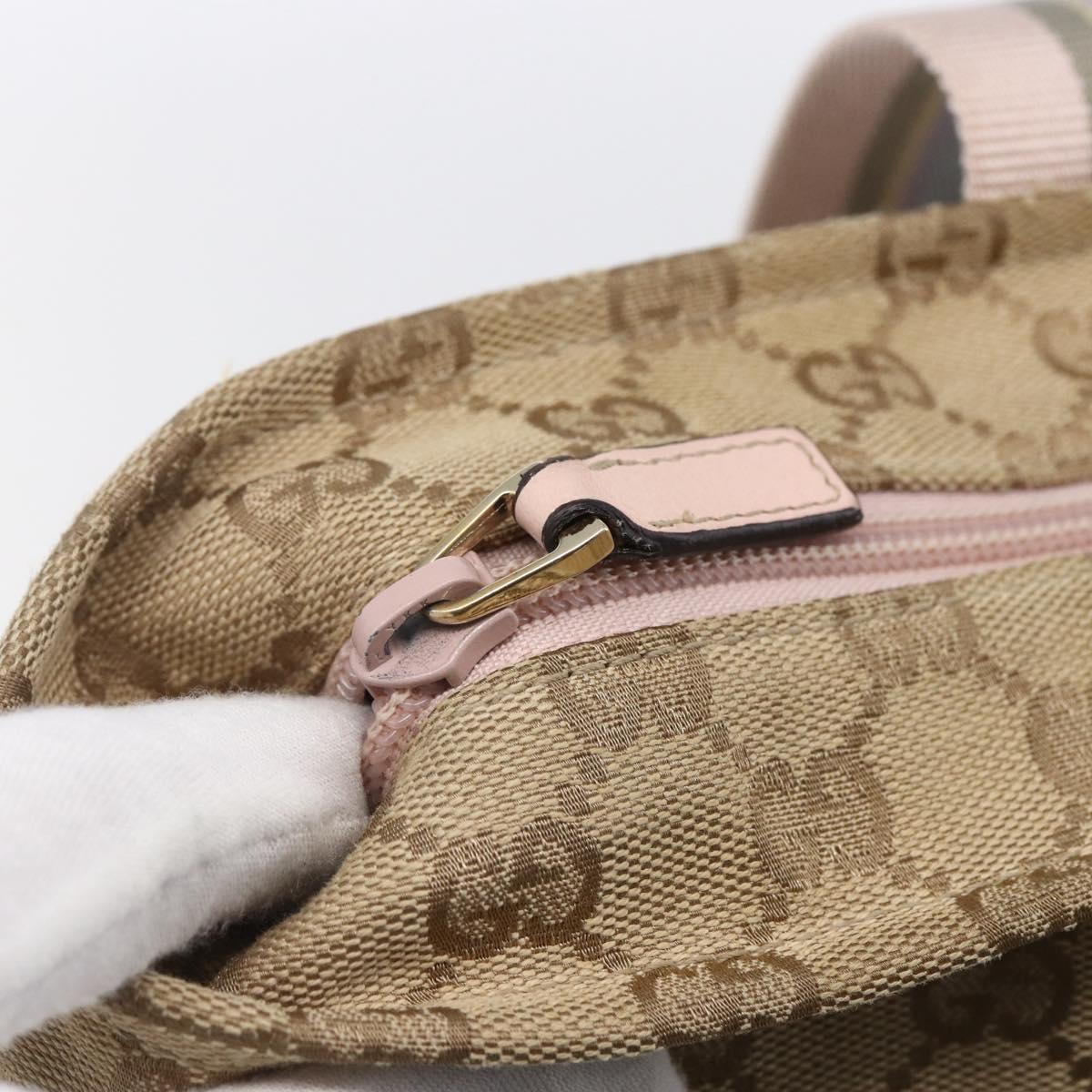 GUCCI GG Canvas Tote Bag Beige Gold 155524 Auth 152928