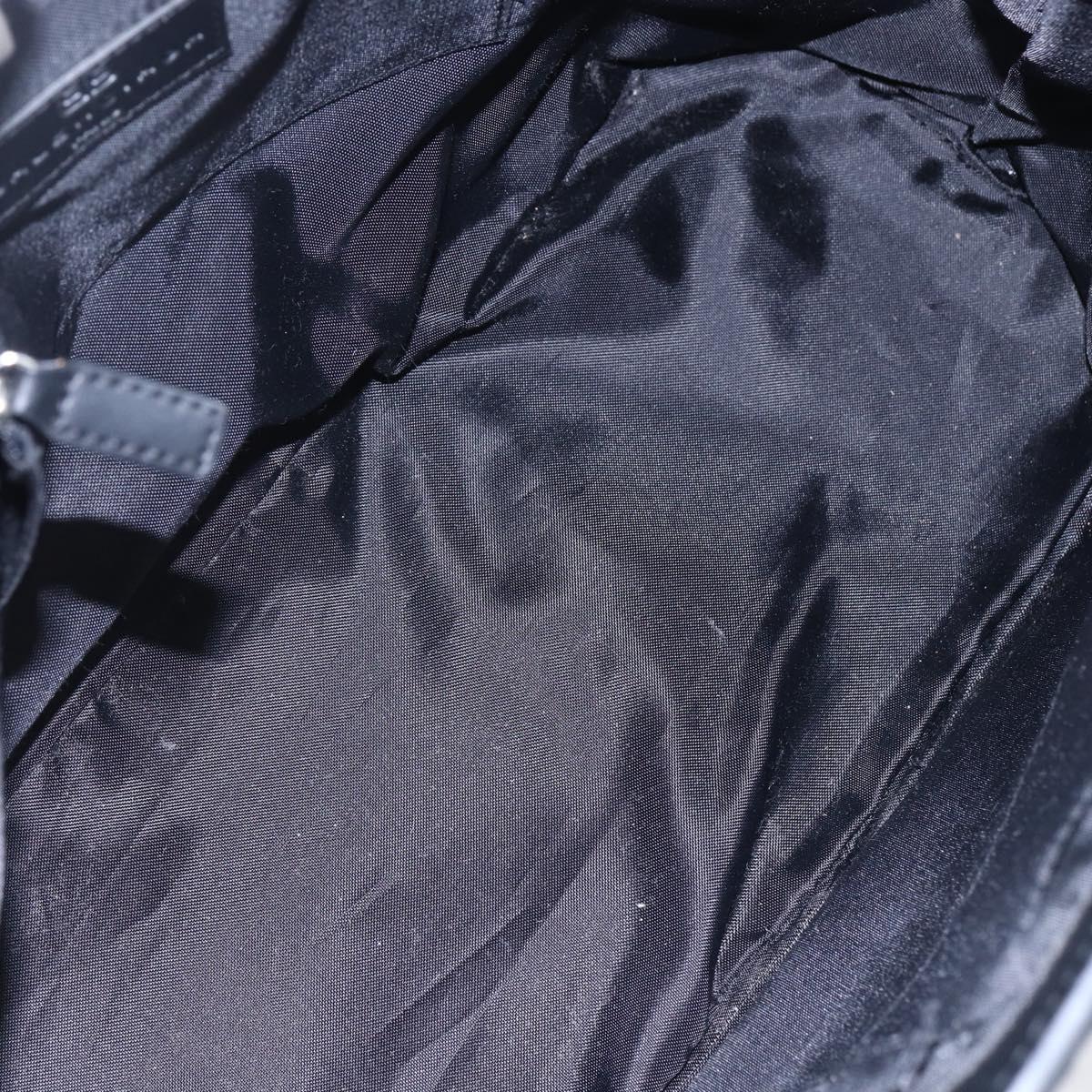 BALENCIAGA Tote Bag Canvas Leather Black Silver Auth 152929