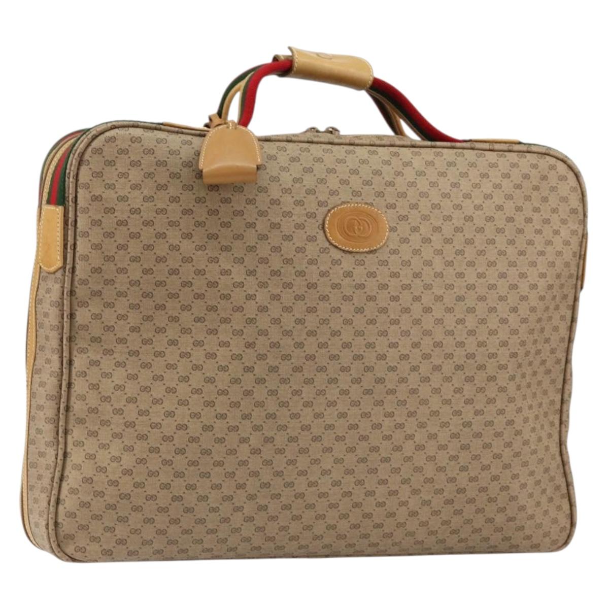 GUCCI Micro GG Supreme Web Sherry Line Bag PVC Beige 012 4864 39 Auth 152930