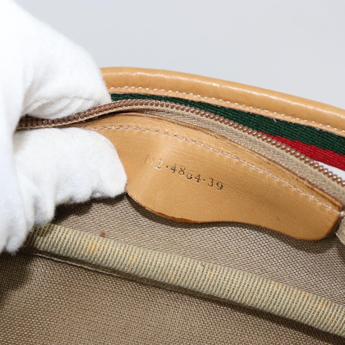 GUCCI Micro GG Supreme Web Sherry Line Bag PVC Beige 012 4864 39 Auth 152930