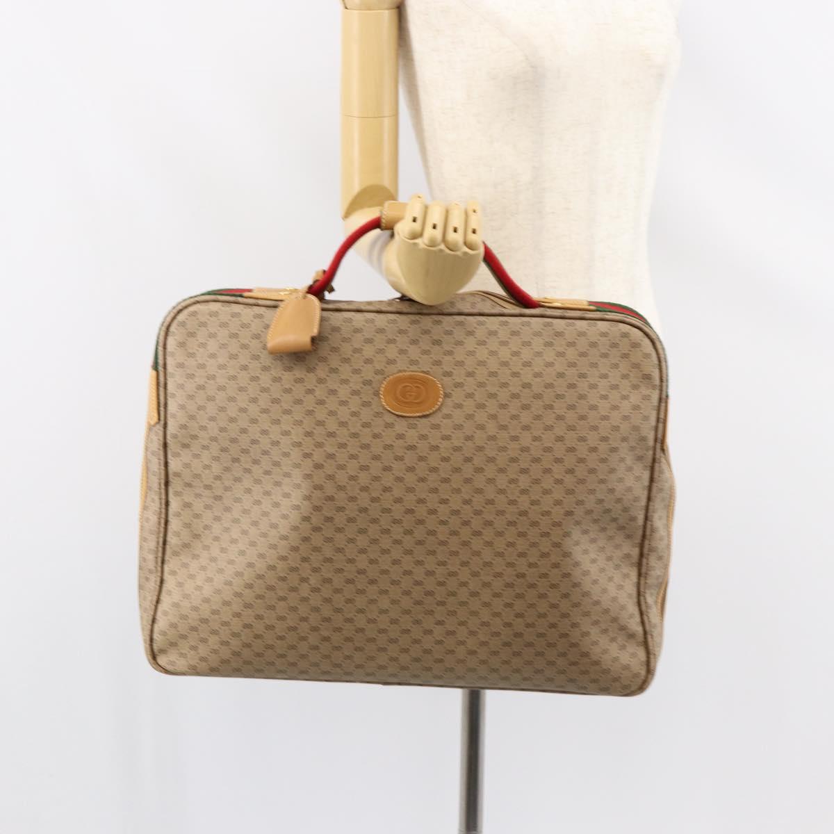 GUCCI Micro GG Supreme Web Sherry Line Bag PVC Beige 012 4864 39 Auth 152930