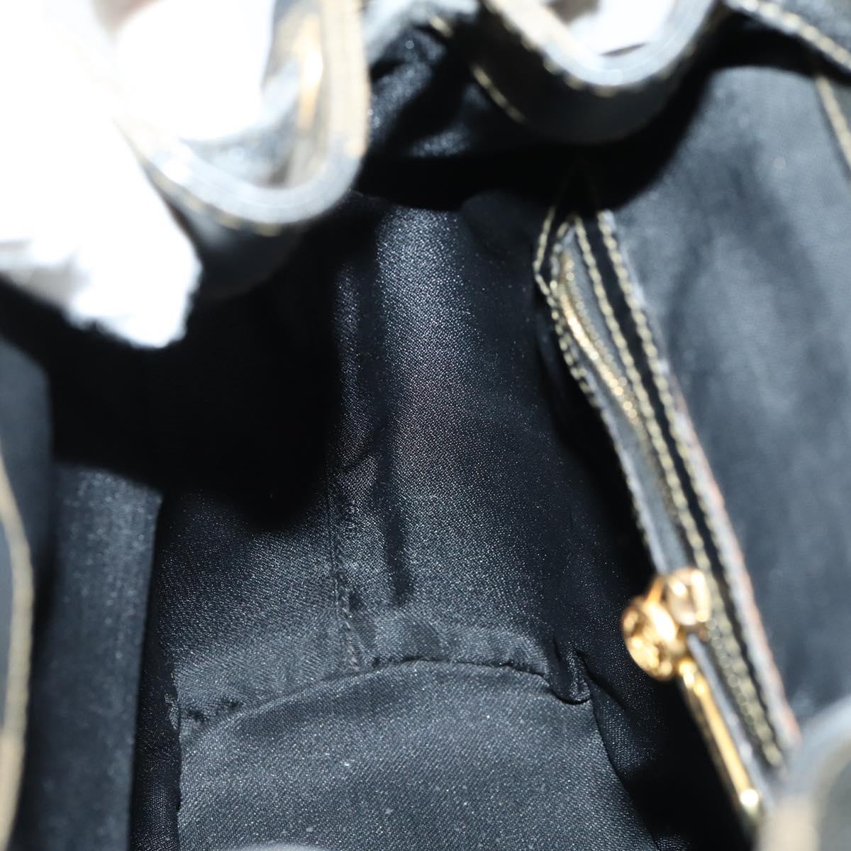 FENDI Pecan Canvas Backpack PVC Brown Black gold Auth 152942