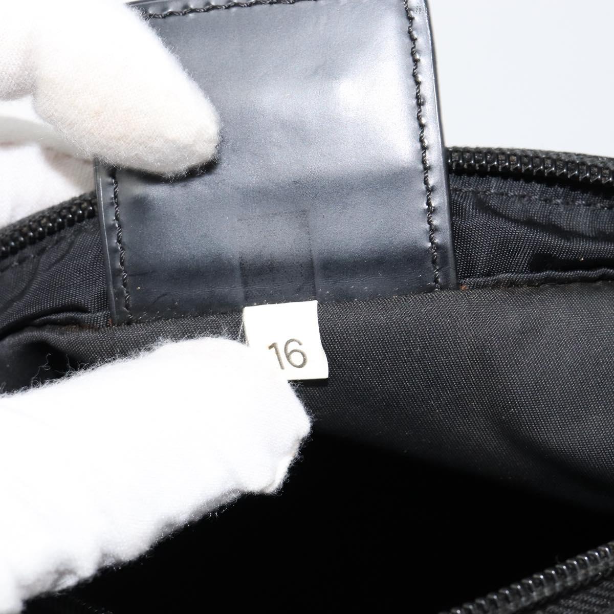 PRADA Shoulder Bag Nylon Black Silver Auth 152945A