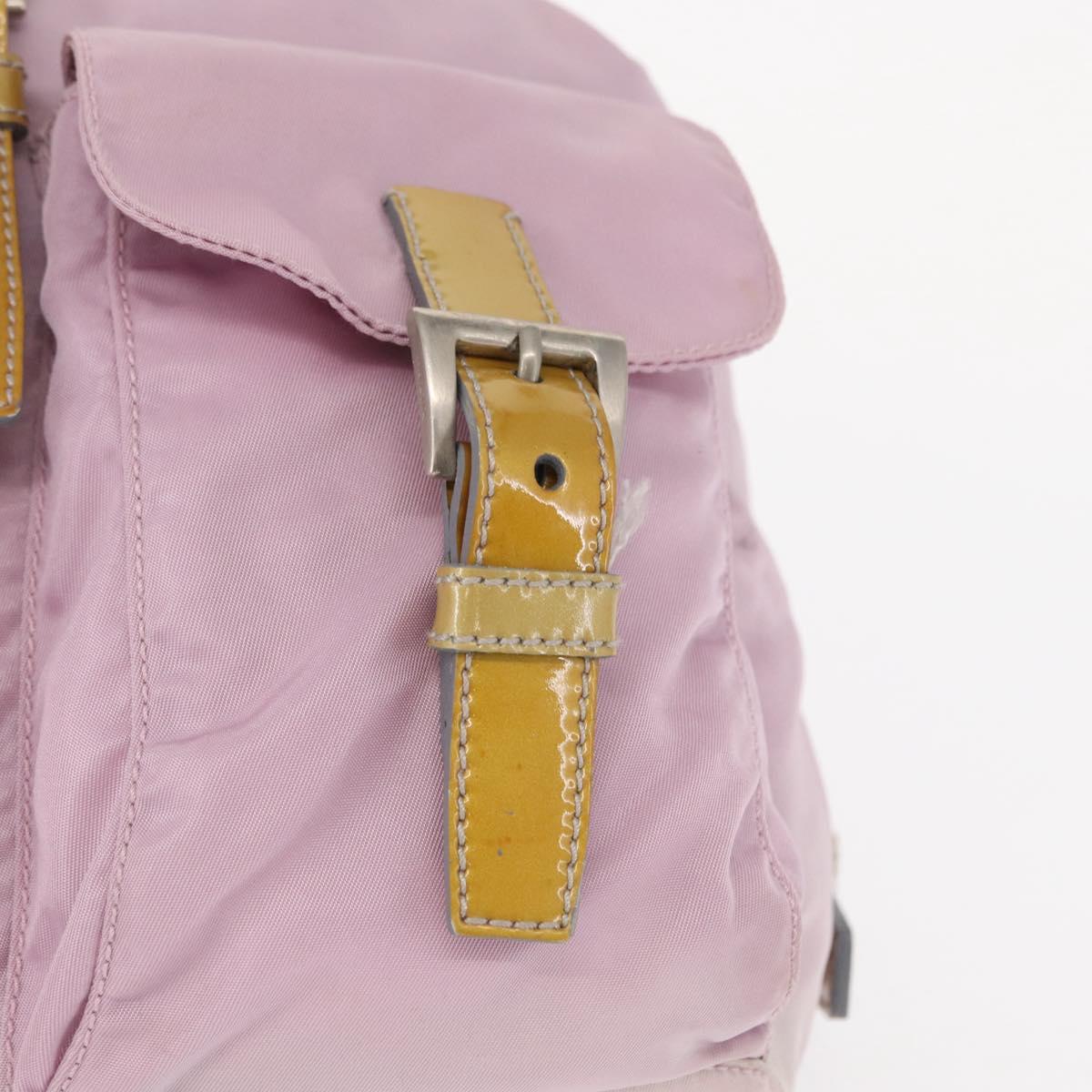 PRADA Backpack Nylon Pink Silver Auth 152952